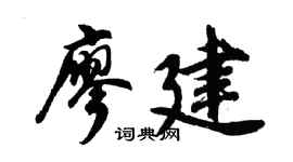 胡问遂廖建行书个性签名怎么写