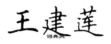 丁谦王建莲楷书个性签名怎么写