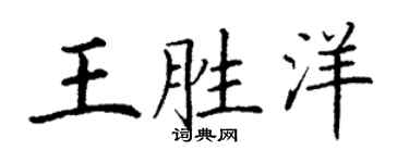 丁谦王胜洋楷书个性签名怎么写