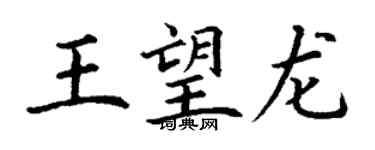 丁谦王望龙楷书个性签名怎么写