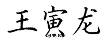 丁谦王寅龙楷书个性签名怎么写