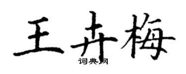 丁谦王卉梅楷书个性签名怎么写