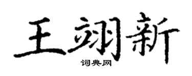 丁谦王翊新楷书个性签名怎么写