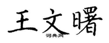 丁谦王文曙楷书个性签名怎么写