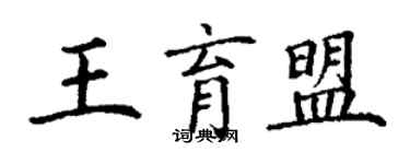 丁谦王育盟楷书个性签名怎么写