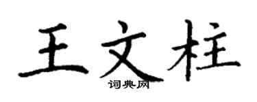 丁谦王文柱楷书个性签名怎么写