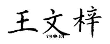 丁谦王文梓楷书个性签名怎么写