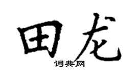 丁谦田龙楷书个性签名怎么写