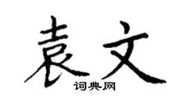 丁谦袁文楷书个性签名怎么写