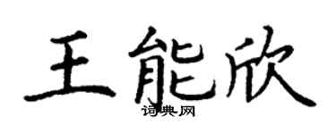 丁谦王能欣楷书个性签名怎么写