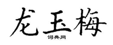 丁谦龙玉梅楷书个性签名怎么写