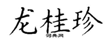 丁谦龙桂珍楷书个性签名怎么写