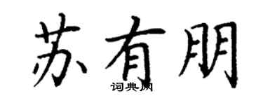 丁谦苏有朋楷书个性签名怎么写