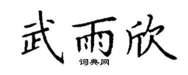 丁谦武雨欣楷书个性签名怎么写