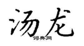 丁谦汤龙楷书个性签名怎么写