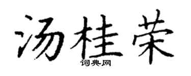 丁谦汤桂荣楷书个性签名怎么写