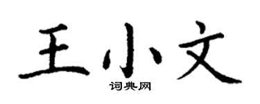 丁谦王小文楷书个性签名怎么写