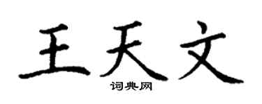 丁谦王天文楷书个性签名怎么写