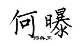 何伯昌何曝楷书个性签名怎么写