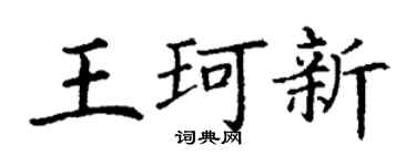 丁谦王珂新楷书个性签名怎么写