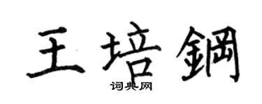 何伯昌王培钢楷书个性签名怎么写