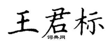 丁谦王君标楷书个性签名怎么写