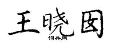 丁谦王晓囡楷书个性签名怎么写