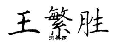 丁谦王繁胜楷书个性签名怎么写