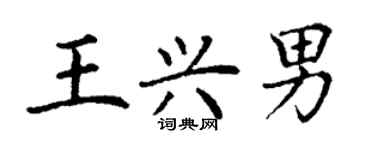 丁谦王兴男楷书个性签名怎么写