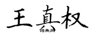 丁谦王真权楷书个性签名怎么写