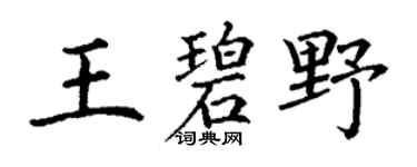 丁谦王碧野楷书个性签名怎么写