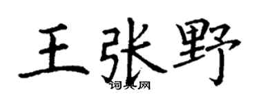 丁谦王张野楷书个性签名怎么写