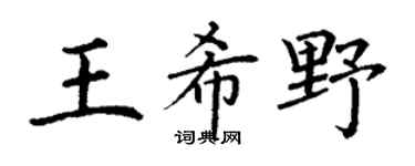 丁谦王希野楷书个性签名怎么写