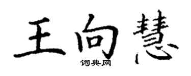 丁谦王向慧楷书个性签名怎么写