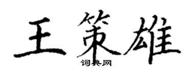 丁谦王策雄楷书个性签名怎么写