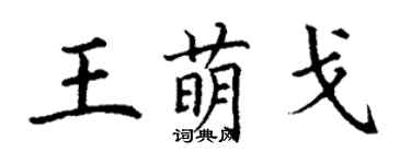 丁谦王萌戈楷书个性签名怎么写