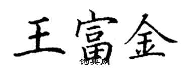 丁谦王富金楷书个性签名怎么写