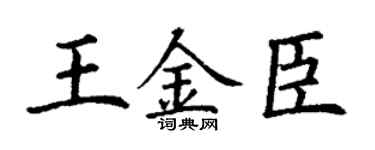 丁谦王金臣楷书个性签名怎么写