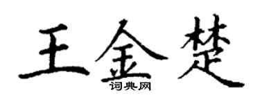丁谦王金楚楷书个性签名怎么写