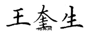 丁谦王奎生楷书个性签名怎么写