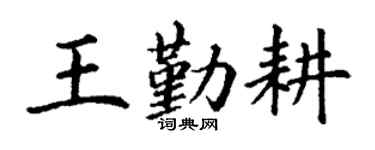 丁谦王勤耕楷书个性签名怎么写
