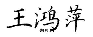 丁谦王鸿萍楷书个性签名怎么写