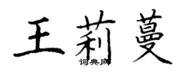 丁谦王莉蔓楷书个性签名怎么写