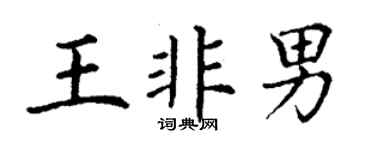 丁谦王非男楷书个性签名怎么写