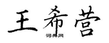 丁谦王希营楷书个性签名怎么写