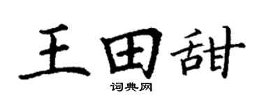 丁谦王田甜楷书个性签名怎么写