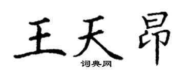 丁谦王天昂楷书个性签名怎么写