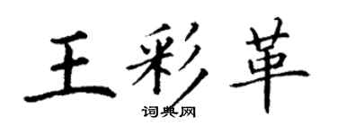 丁谦王彩革楷书个性签名怎么写