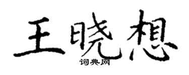 丁谦王晓想楷书个性签名怎么写