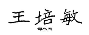 袁强王培敏楷书个性签名怎么写
